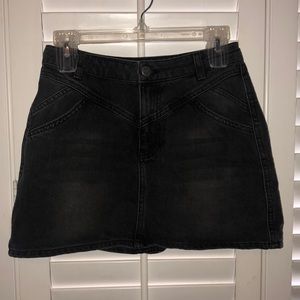 Black jean mini skirt